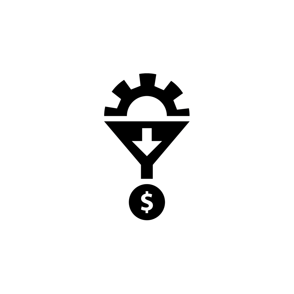 Icon with sun and arrow pointing downward towards a money sign